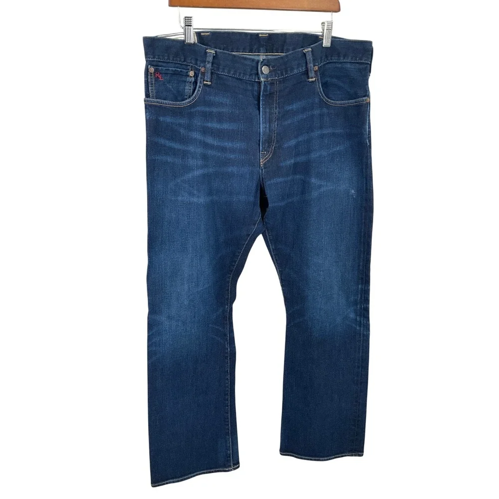 Polo Ralph Lauren Jeans Mens 38x29 Blue Cotton Straight‎ Leg Authentic Dungarees